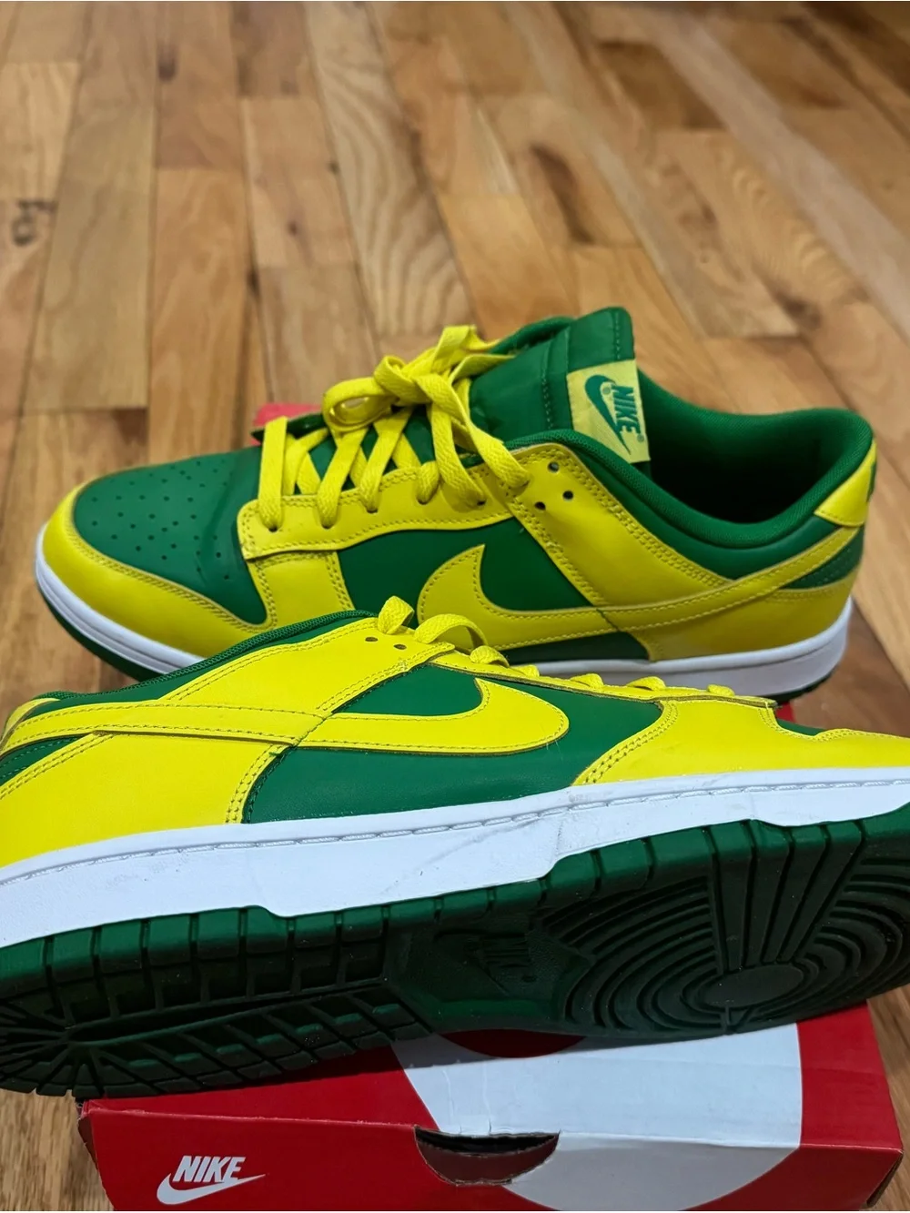 Nike Dunk Low Retro Reverse Brazil Apple Green Yellow Strike Size 13
